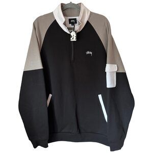Stussy NWT Black Fleece Track Top Quarter Zip Sweatshirt XL